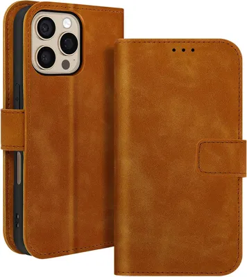 Produktbild von Avizar, Hülle für Apple iPhone 16 Pro, Portemonnaie & Standfunktion, Braun