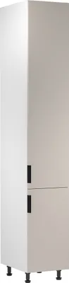 Produktbild von Küche Hochschrank 40 cm Küchenblock Küchenschrank Sorento D40SPWN, Weiß/Beige