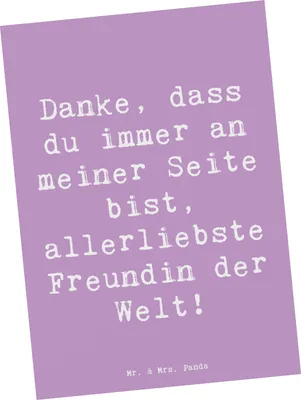 Produktbild von Mr. & Mrs. Panda Fotokarte Spruch Beste Freundin - Lavendeltraum - Geschenk, herzliches Dankeschön, Bedanken, Lächeln, Kunstkarten, schöner, Danke, Aufmerksamkeit, sagen