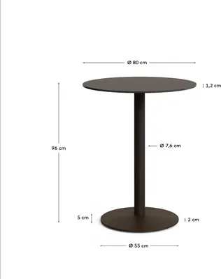 Produktbild von Outdoor-Tisch Esilda 80 x 80 x 96 cm Stahl Phenolplatte Braun