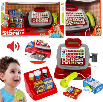 Obrázek produktu pro Červená a šedá pokladna s příslušenstvím, 3+ MEGA CREATIVE shop zábava