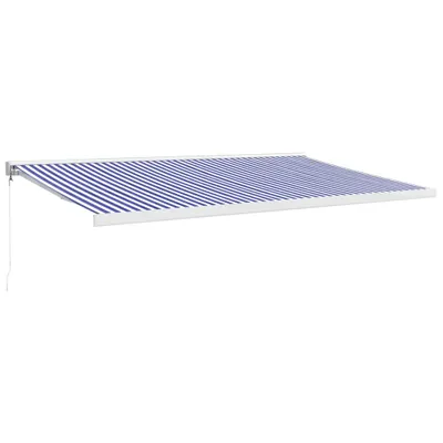 Obrázek produktu pro vidaXL Stahovací modrobílá markýza 5x3 m Látka a hliník