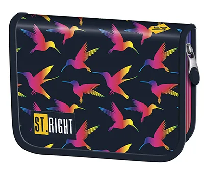 Produktbild von Zwei Klappe Federmäppchen mit Zubehör Rainbow Birds St.Right