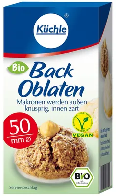 Produktbild von Küchle runde Back Oblaten 50mm Ø 37g - Makronen bleiben innen zart