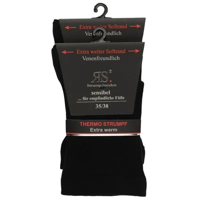 Produktbild von RS Harmony Thermosocken extra weit ohne Gummi Schwarz 2 Paar Gr. 35-38