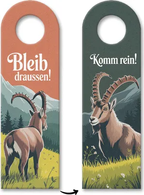 Produktbild von Bleib draussen Komm rein Steinbock Türhänger
