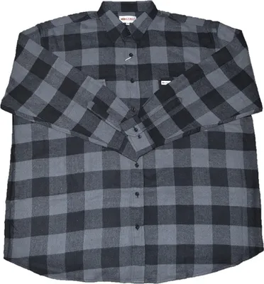 Zdjęcie produktu dla KAMRO oversizowa koszula flanelowa w stylu drwala szara/czarna kratka 5XL