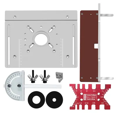 3er-Set Einlegeplatten für Frästische, Aluminium, 240x200 mm