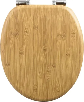 Produktbild von # Premium-Toilettendeckel mit Soft-Close-Mechanismus – MDF-Holzkern – Sanftanlaufscharnier – Antibakteriell – Design-Nachbildung