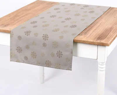 Produktbild von SCHÖNER LEBEN. Tischläufer Schneeflocken beidseitig beige gold