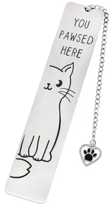 Productafbeelding van Famanu Boekenlezer - Kattenvorm in schaduwdesign - Metalen bladwijzer - Roestvrij staal - Cadeau voor lezers - 13 cm lengte