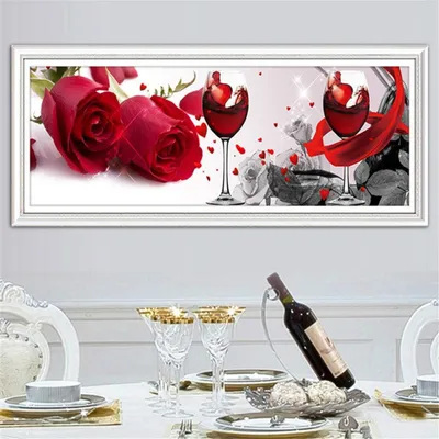Produktbild von DIY Diamant Painting Kit 5D Strass Diamond Painting Blumen Bilder Full Bohrer Handgemachtes Wanddekoration (C,120X45cm)