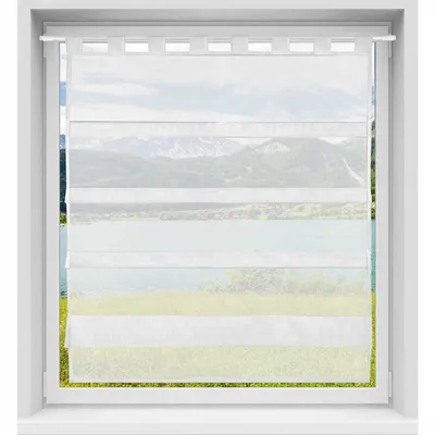 Produktbild von Gardine Raffoptik mit Schlaufe, Größe: 90x110cm, Farbe: Weiß