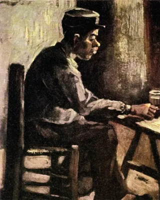 Produktbild von Vincent Van Gogh Kunstdruck Bild - Bauer Am Tisch, 1885 (50 x 40 cm)