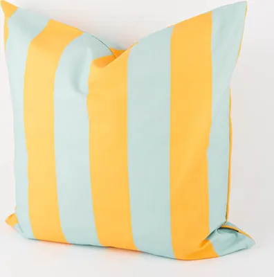 Produktbild von Kissenhülle Streifen gelb hellblau div. Größen SCHÖNER LEBEN Größe 80x80cm (HxB) 80x80cm (HxB) Größe