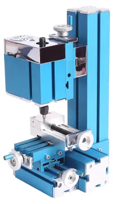 Image de Mini-fraiseuse à métaux - Fraiseuse verticale d'établi - Moteur 36 W - Manuelle - Prise UE - Noir