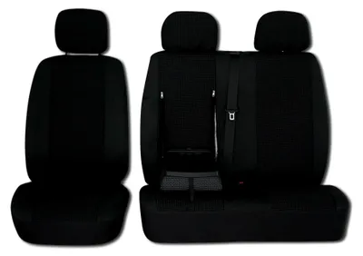 Produktbild von Sitzbezüge 2+1 für Peugeot Boxer, Citroen Jumper/Relay und Fiat Ducato 2006–2018 LHD schwarz, maßgeschneiderter Stoff