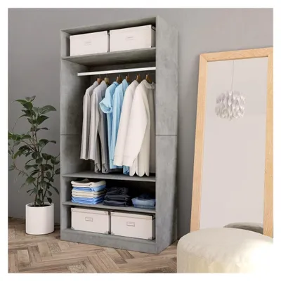 Produktbild von Kleiderschrank Betongrau 100x50x200 cm Holzwerkstoff