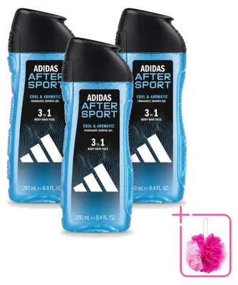 Obrázek produktu pro 3 kusy sprchového gelu a šamponu 2 v 1 Adidas After Sport - 250 ml - výhodná balení