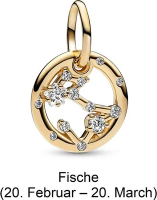 Produktbild von Pandora 762724C01 Charm-Anhänger Damen Sternzeichen Fische Zirkonia Vergoldet