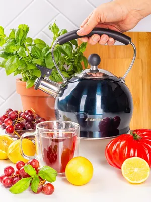 Produktbild von TRADITIONELLER WASSERKESSEL MIT PFEIFER für GASINDUKTION KAMILLE Stahl blau 2,0 l