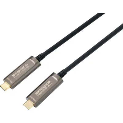 Productafbeelding van SpeaKa professionele USB-C®-kabel met USB-C®-connector aan beide uiteinden, 15,00 meter, zwart, modelnummer SP-9505616, met TPE-omhulsel