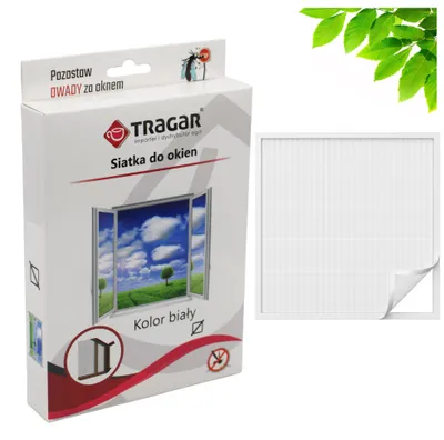 Zdjęcie produktu dla Siatka do Okien 150x180cm Biała Moskitiera na Insekty Owady z Rzepem