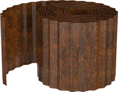 Image de LARS360 Bordure de pelouse flexible, longueur 50 m, hauteur 15 cm, bordure de parterre métallique ondulée, délimitation de jardin, bordure de tonte pour pelouse et parterres de fleurs, couleur rouille