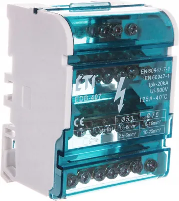 Produktbild von ETI Polam | Verteilungsblock EDB-407 - 125A - Grau - 4 Pole - Hochwertige Isolierung - Ex-schutz