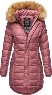 Produktbild von Navahoo PAPAYA Damen Winter Jacke Steppjacke Mantel Parka Kapuze Warm Gefüttert Dunkel Rosa Gr. 34- XS