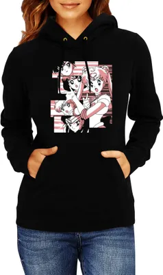 Zdjęcie produktu dla Damska Bluza Z Kapturem Anime Manga Sailor Anime Manga Moon 04 Sailor Mars, Lady S / Czarny