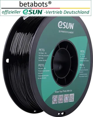Produktbild von eSun 3D Drucker Filament PETG - 1,75 mm / 1 kg - schwarz (solid black)