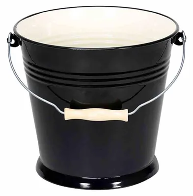 Image de Seau "Triest" 10 l émail noir intérieur crème
