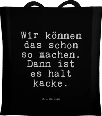 Produktbild von Mr. & Mrs. Panda Jutebeutel Wir können das schon... - Schwarz - Geschenk, Sprüche, Spruch Weisheiten Zitate Lustig Weisheit Worte, Beutel, Arbeitskollegen, Laptoptasche