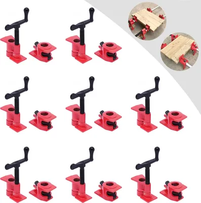 Produktbild von Rohrklemmen-Set für Holzverleimung, 3/4" (26,5 mm), 5 Zoll, Schwerlast aus Eisen, Schnellspanner, mit Basisfuß