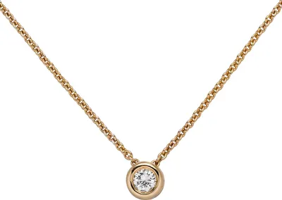 Produktbild von Collier Ankerkette mit Anhänger Solitär Diamant Brillant 585 Gold Rotgold, 45cm