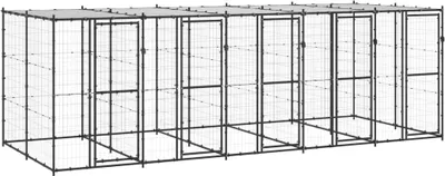 Productafbeelding van Hondenkennel met dak 12,1 m² staal