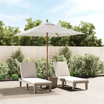 Image de 2025 cloris Parasol avec mât en bois Sable 198x198x231 cm - Parasols Sale4737361 1parcel