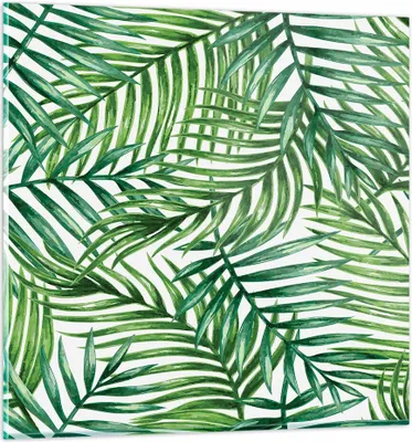 Produktbild von Bilder auf glas - Palme Blatt grün - 30x30cm - Glasbilder - Wandbilder - Kunstdruck - zum Aufhängen bereit - Wanddekoration aus Glas - Glas Bilder - Wandbild auf Glas - Einteilig - GAC30x30-3777