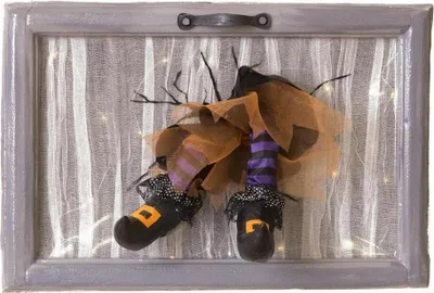 Obrázek produktu pro Halloweenská dekorace Můj druhý já světelný čarodějnický rám
