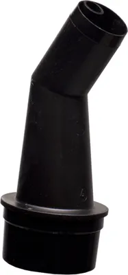 A black plastic pouring spout for canisters.