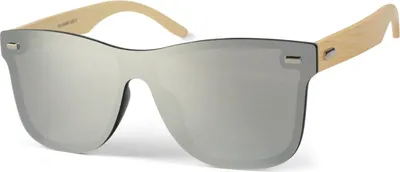 Produktbild von styleBREAKER Uni Monoglas Nerd Sonnenbrille mit Bambus Bügeln und Polycarbonat Glas, Retro Style 09020112