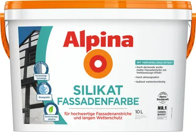 Produktbild von Alpina Silikat Fassadenfarbe 10 Liter weiß matt