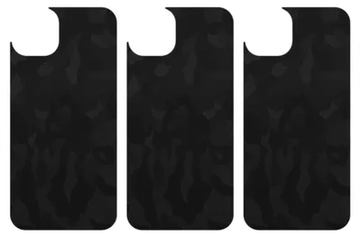 Produktbild von apgo Rückseite Schutzfolie, Skin, kompatibel mit Apple iPhone 15, Hinten Displayschutzfolie aus Vinylfolie, kratzfest, einfache Montage - Schwarzes Tarnmuster