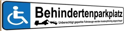 Produktbild von vianmo Holzschild 10x46 cm Behindertenparkplatz Parkplatzschild