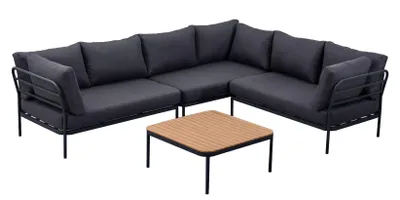 Produktbild von Lounge-Set 2-Sitzer Anthrazit Aluminium Polywood 142x85x70 cm mit Tisch 80x80 cm