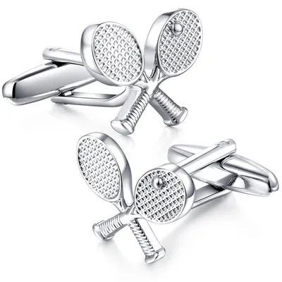 Productafbeelding van HONEY BEAR Heren manchetknoopjes, tennissleutel, bruiloft, zilver, elegante manchetknoop