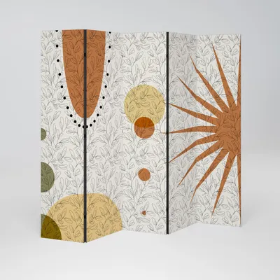 Produktbild von SpaceRebels Paravent Raumteiler - 5-teilig Raumtrenner, Druck 2-Seite - Raumtrenner - Trennwand Wohnung - Room Divider - Spanische Wand Deko Modern Sichtschutz