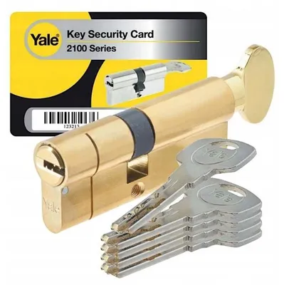 Produktbild von Yale Türzylinder 30/40 mit Knauf Messing