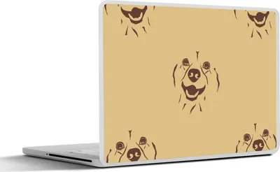 Produktbild von MuchoWow® Laptop Aufkleber Sticker Cover Hund - Vintage - Muster - Jungen 30x21 cm - Sticker für Laptop - Selbstklebend